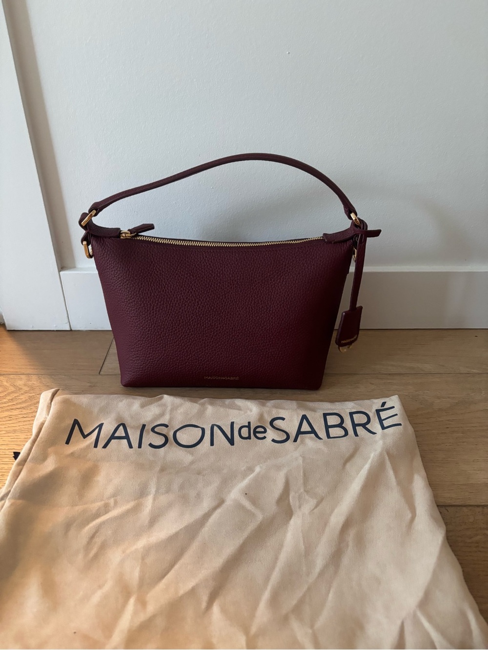 Maison de Sabré Burgundy The Small Soft Hobo Bag